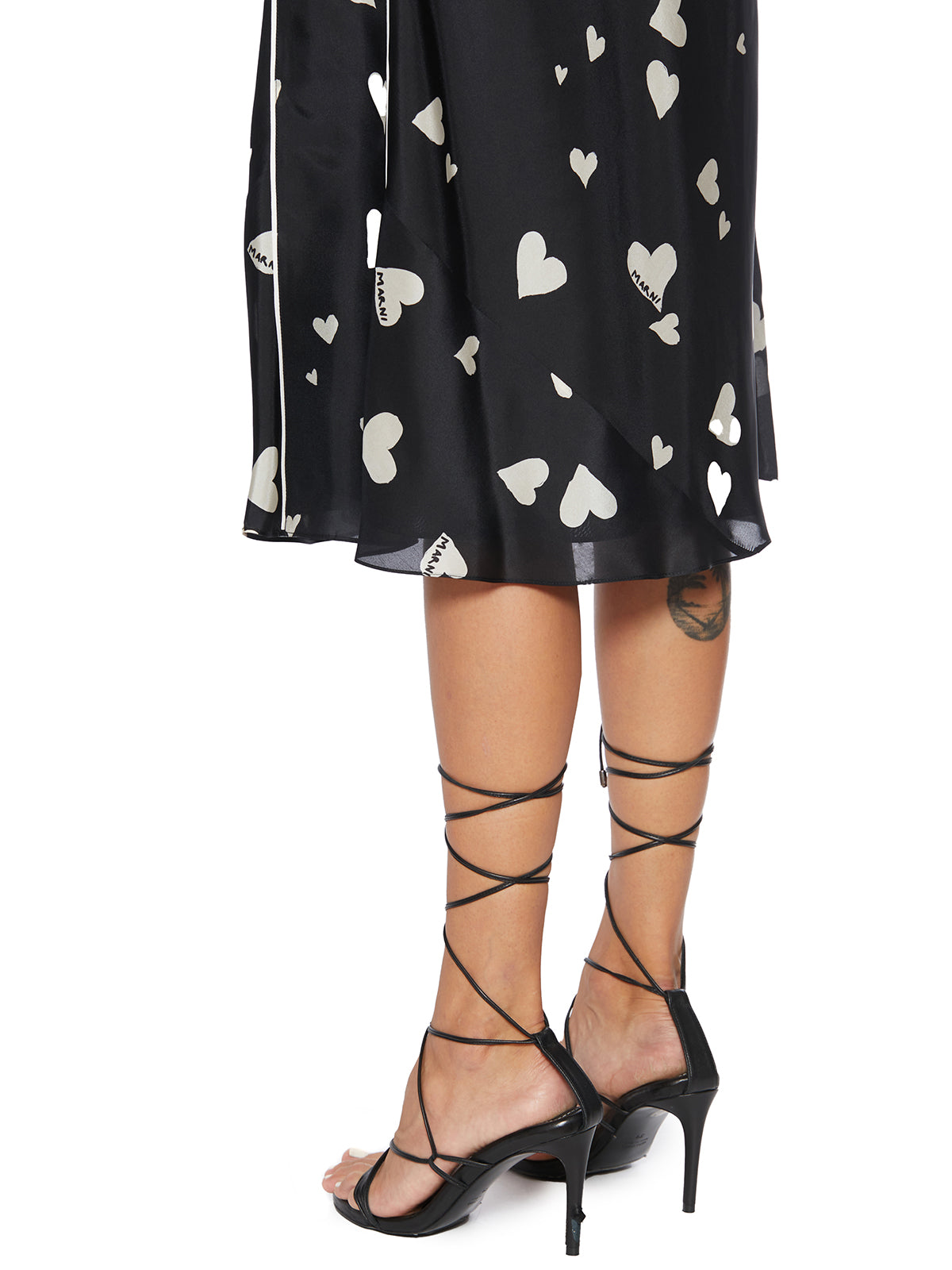 MARNI Bunch of Hearts Silk Suit for Women - Black