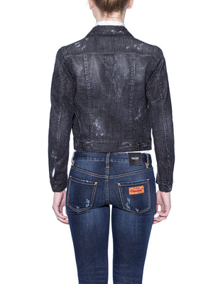 Women's Studded Frontal Jacket - Black