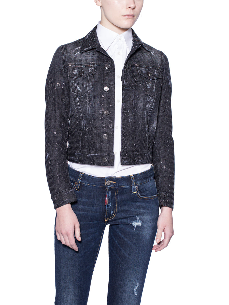 Women's Studded Frontal Jacket - Black