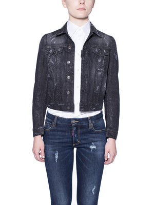 Women's Studded Frontal Jacket - Black