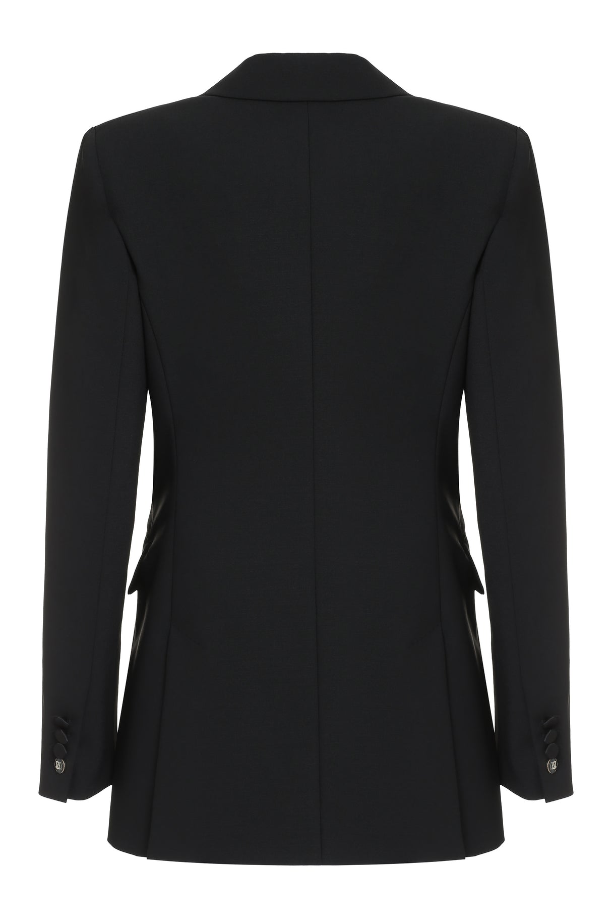 MAX MARA Elegant Black Single-Breasted Jacket with Logo Jacquard Lining