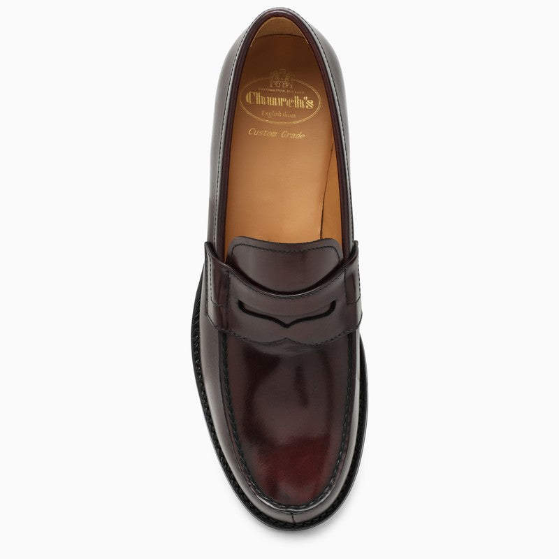 CHURCH'S Men's Burgundy Leather Loafer - Classic Style for Fall/Winter 2024