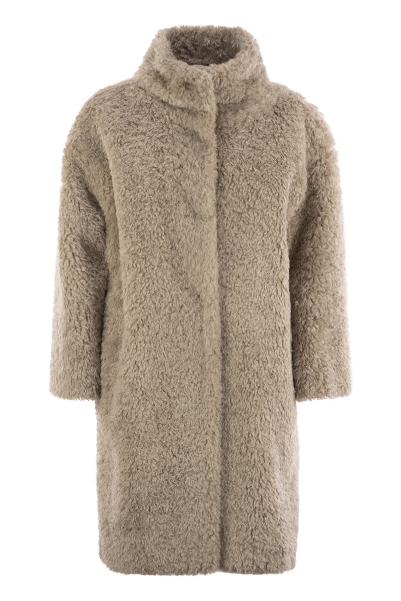 HERNO Luxurious Faux Sheepskin Oversize Jacket