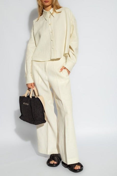 Áo len nữ cổ ngắn màu trắng - Bộ sưu tập SS24