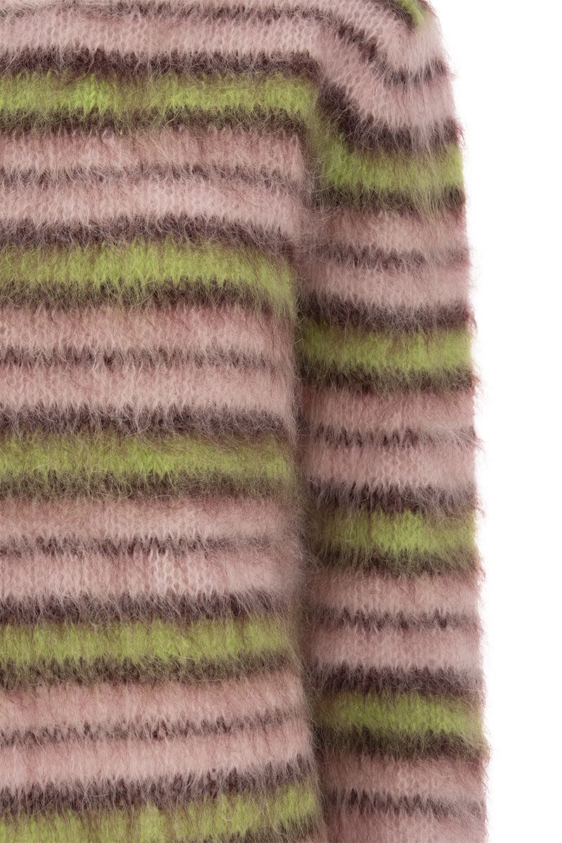 MARNI Quartz-Coloured Mohair Blend Crew-Neck Sweater for Women