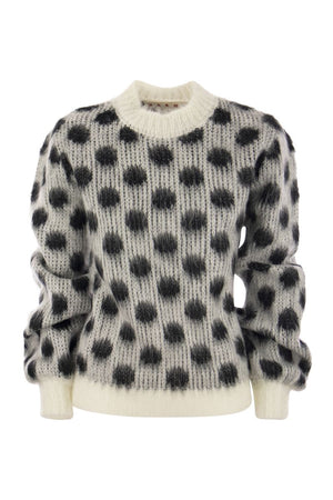 MARNI Polka Dot Mohair Sweater - Oversized Knit Crew-Neck in Mixed Colours for Women FW23