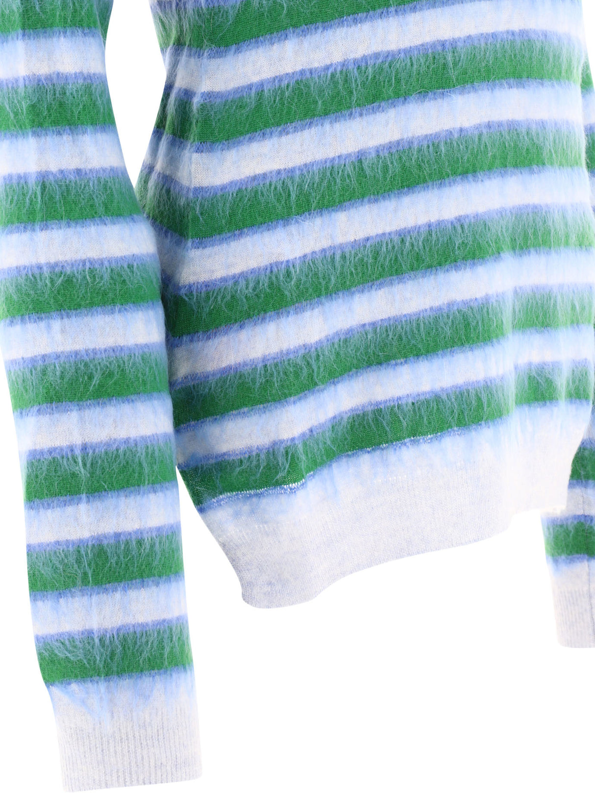 MARNI Striped Mohair Sweater in Light Blue for Women (FW24)