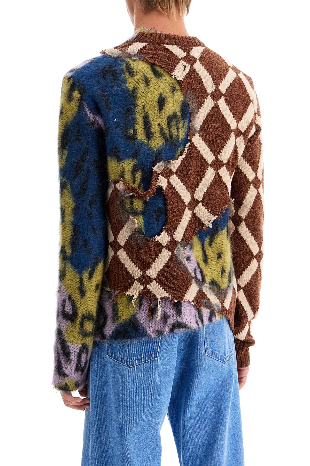 MARNI Dual-Texture Distressed Wool-Mohair Sweater - Size IT 48