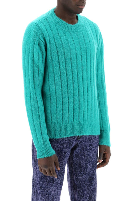 Men's Green Brushed Mohair Pullover from SS24 Collection