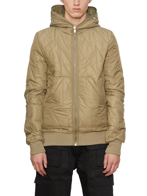 RICK OWENS Green Bomber Jacket with Hood for Men - FW23 Collection