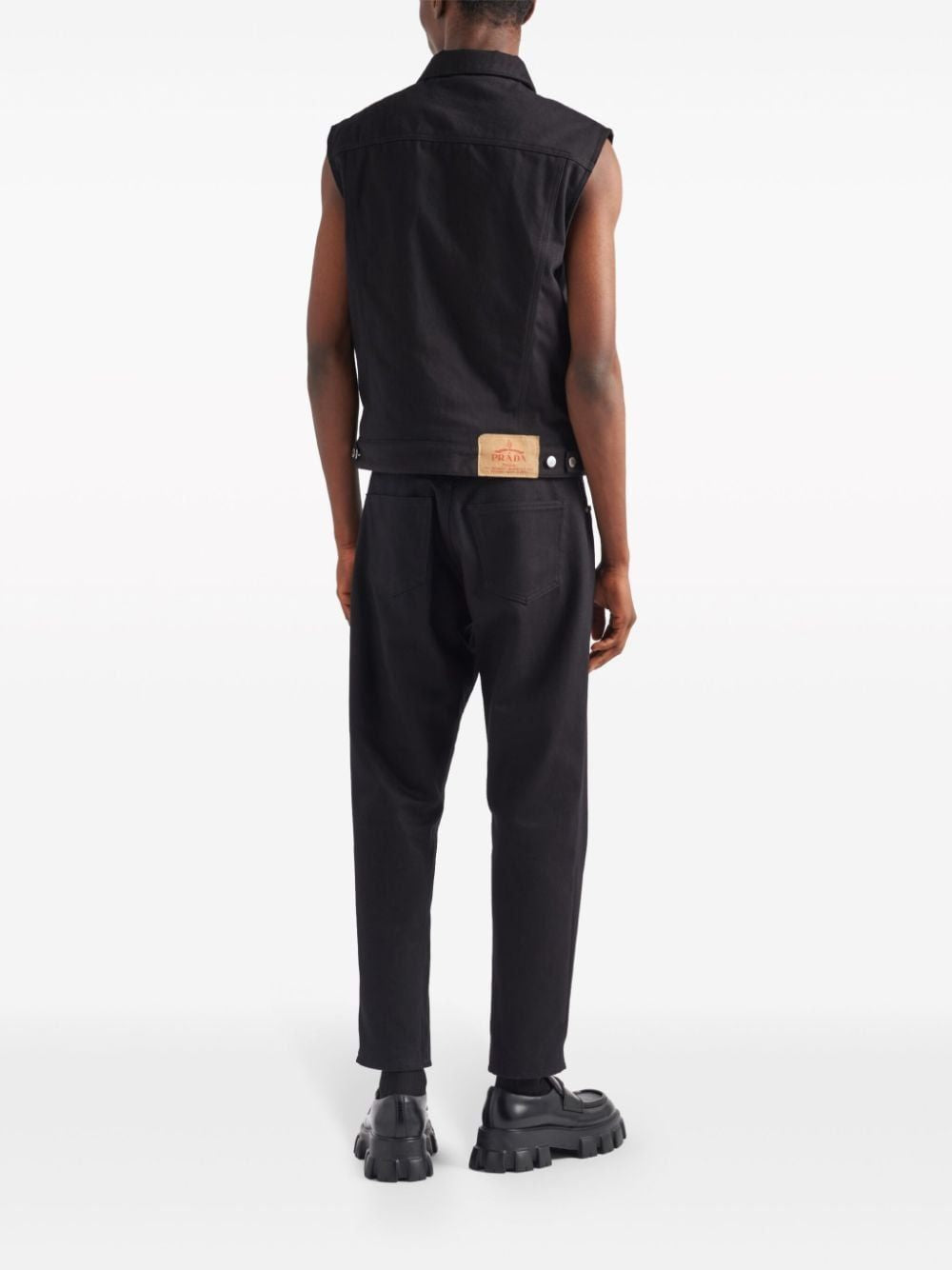 PRADA Men's Black Cotton Vest for SS24