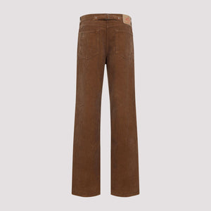 PRADA Chic Brown Cotton Denim Trousers