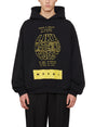 MARNI Men's Black Sweatshirt with Maxi Print Hood for FW24