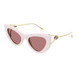 GUCCI Elegant Ivory Acetate Sunglasses with Red Lens