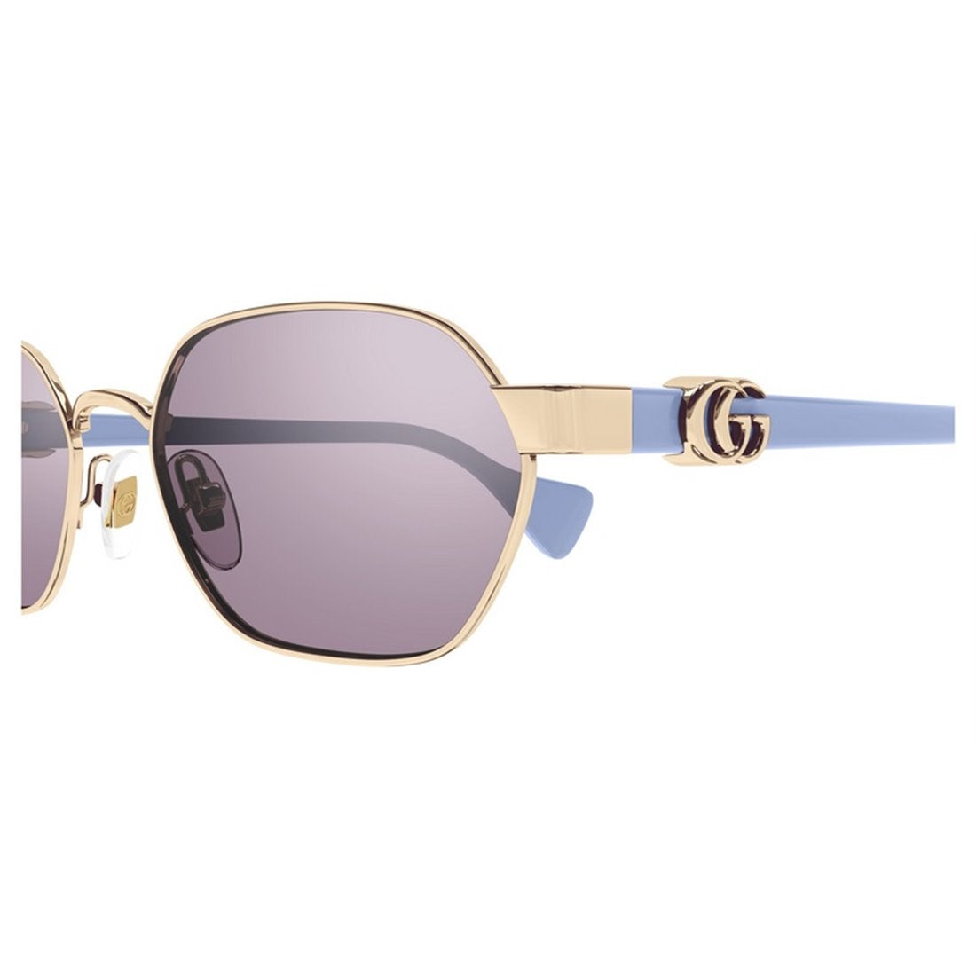 GUCCI Chic Gold Metal Sunglasses with Violet Lenses