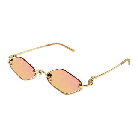 GUCCI Elegant Gold Frame Sunglasses with Yellow Lenses