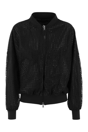 HERNO Reversible Bomber Jacket - Lightweight Cotton and Nylon Lace - Women's Outerwear