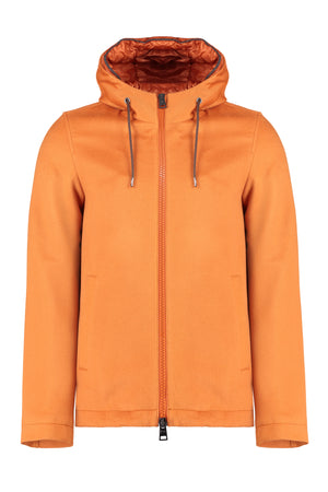 調節可能なドローストリングのカシミアジャケット - オレンジ色
