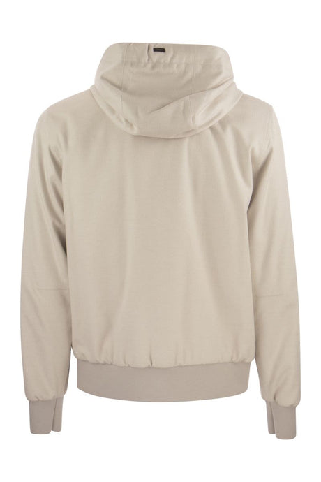 HERNO Cashmere and Silk Hooded Bomber Jacket