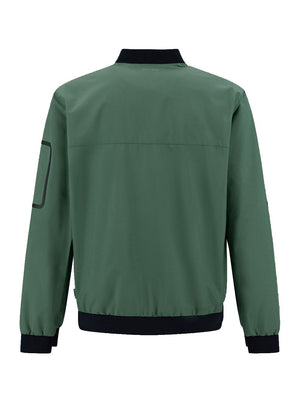 Green Zip Pocket Bomber Jacket for Men