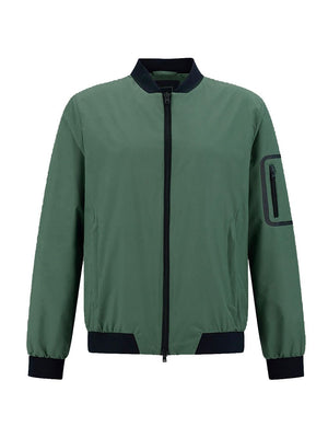 綠色拉鍊口袋飛行員夾克 - 男裝外套 (SS24)