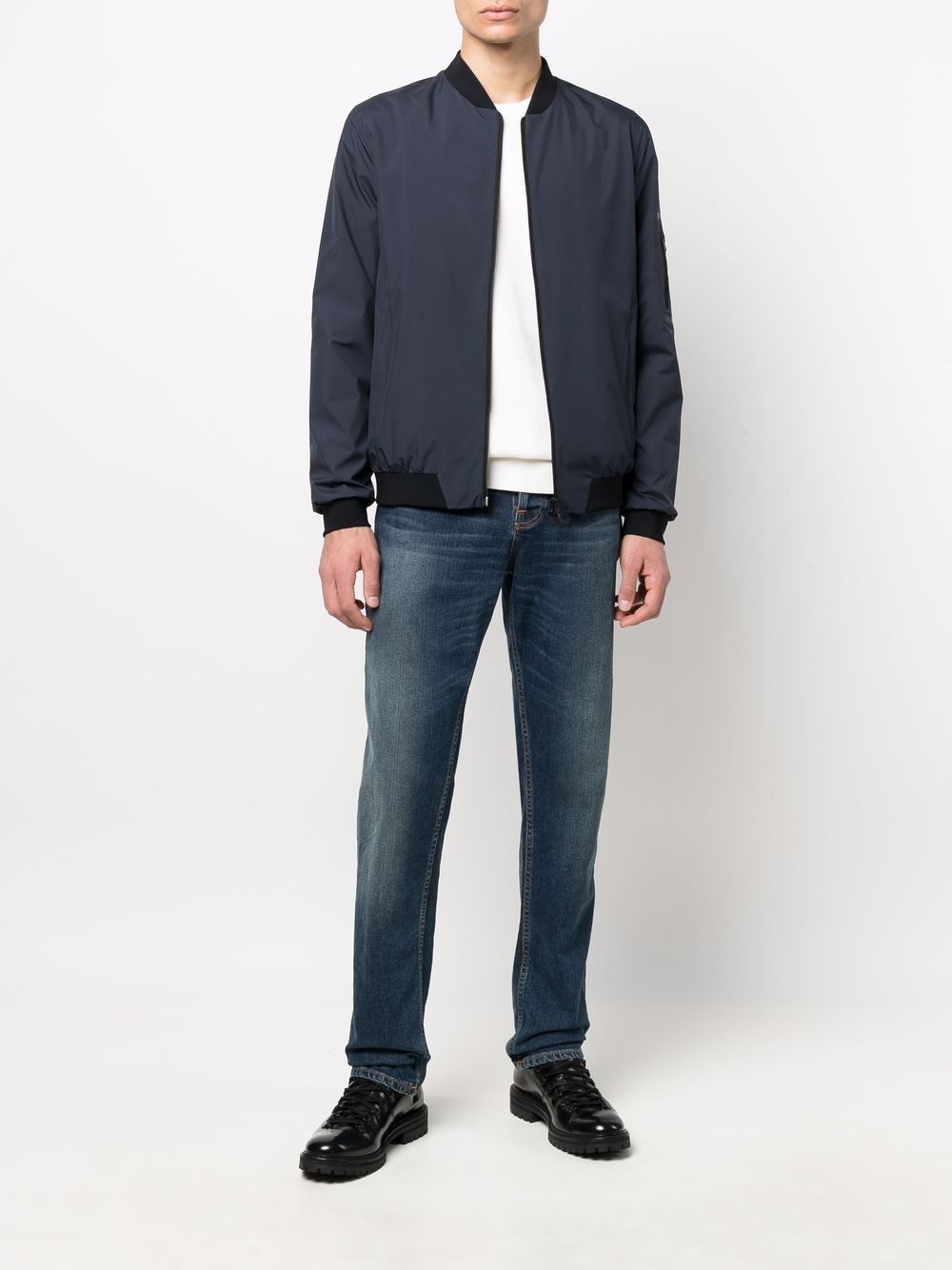 Blue Navy Windstopper Bomber Jacket for Men from SS24 Collection