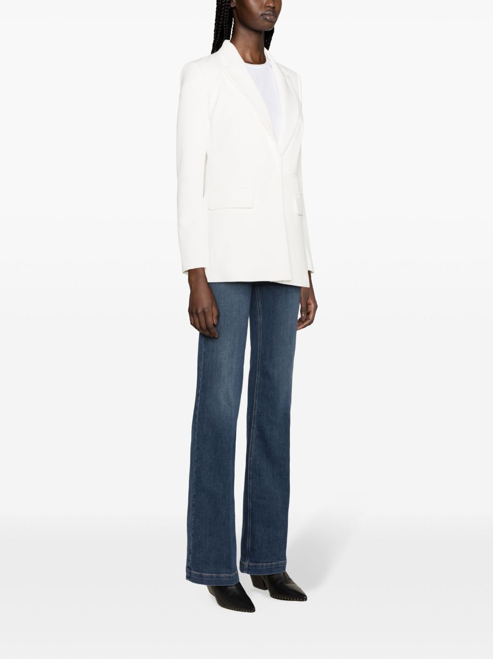 ELISABETTA FRANCHI White Buttoned Blazer - SS24 Collection