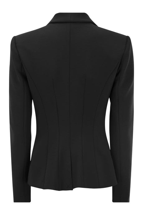 ELISABETTA FRANCHI Double-Breasted Crepe Jacket with Scarf Lapels - Women's Spring/Summer 2024