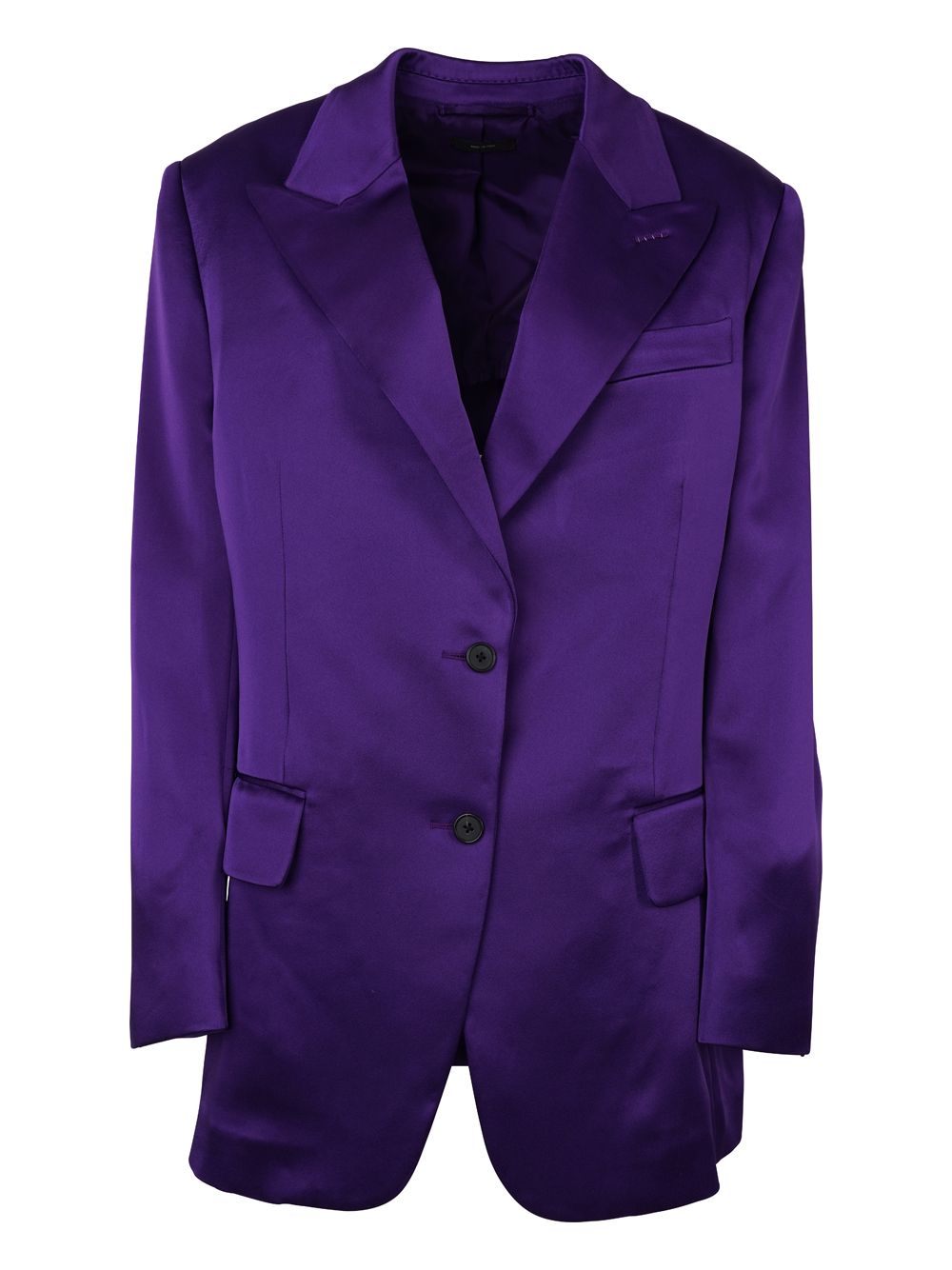 初采：玫粉紫色绸缎女士西服外套 - 2023年收藏系列