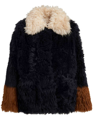 MARNI Women's Colour Block Shearling Jacket