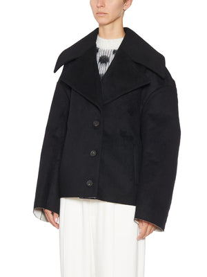 MARNI Women's Black Felted Cocoon Jacket for FW23