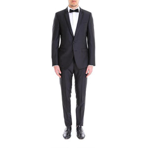 DOLCE & GABBANA Men's Black Raffia Single-Breasted Tuxedo for SS21