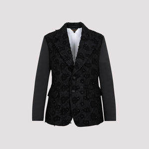 經典黑色裝飾羊毛外套（女款）- SS23