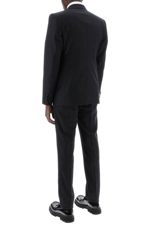 DOLCE & GABBANA Luxurious Black Wool and Silk Smoking Suit for Men - SS24