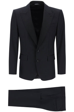 DOLCE & GABBANA Luxurious Black Wool and Silk Smoking Suit for Men - SS24