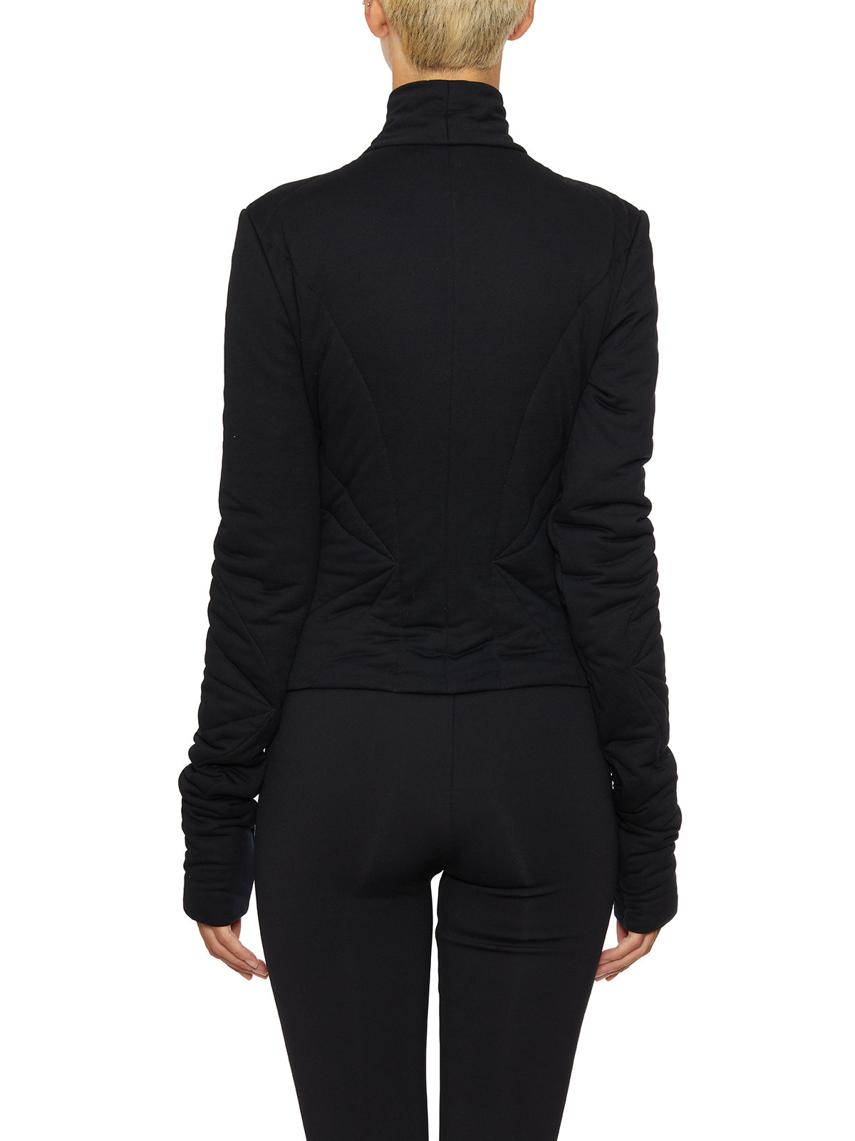 RICKOWENSLILIES Black Imbottito Ella Jacket for Women - FW23 Collection