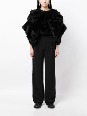 COMME DES GARÇONS Black Faux-Fur Cropped Jacket for Women