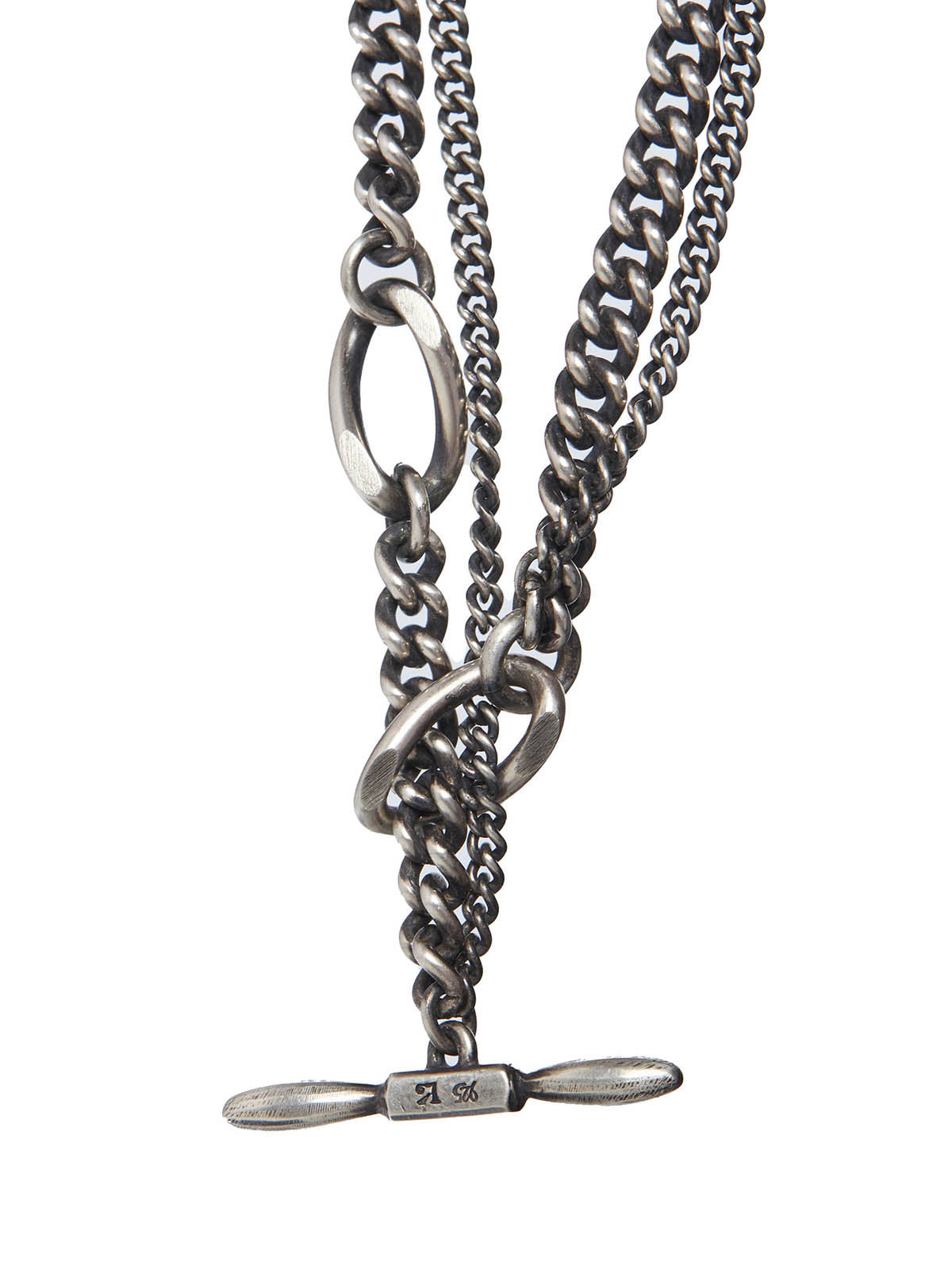 WERKSTATT:MUNCHEN Stylish and Bold Men's Double Chain Bracelet in Sleek Silver