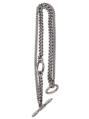 WERKSTATT:MUNCHEN Stylish and Bold Men's Double Chain Bracelet in Sleek Silver