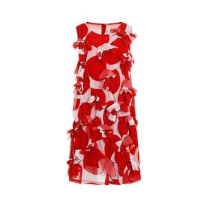 COMME DES GARÇONS Floral-Appliqué Dress - Red