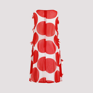 COMME DES GARÇONS Floral-Appliqué Dress - Red