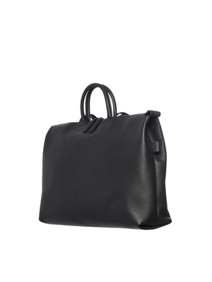 Black Leather Shoulder Bag for Women