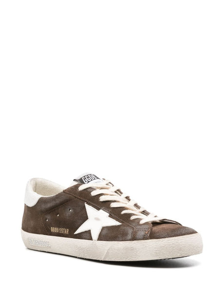 GOLDEN GOOSE Cedar Brown Suede Star Sneakers for Men