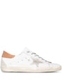 GOLDEN GOOSE Men's White Leather Low-Top Sneakers with Iconic Star Patch and Vintage Effect