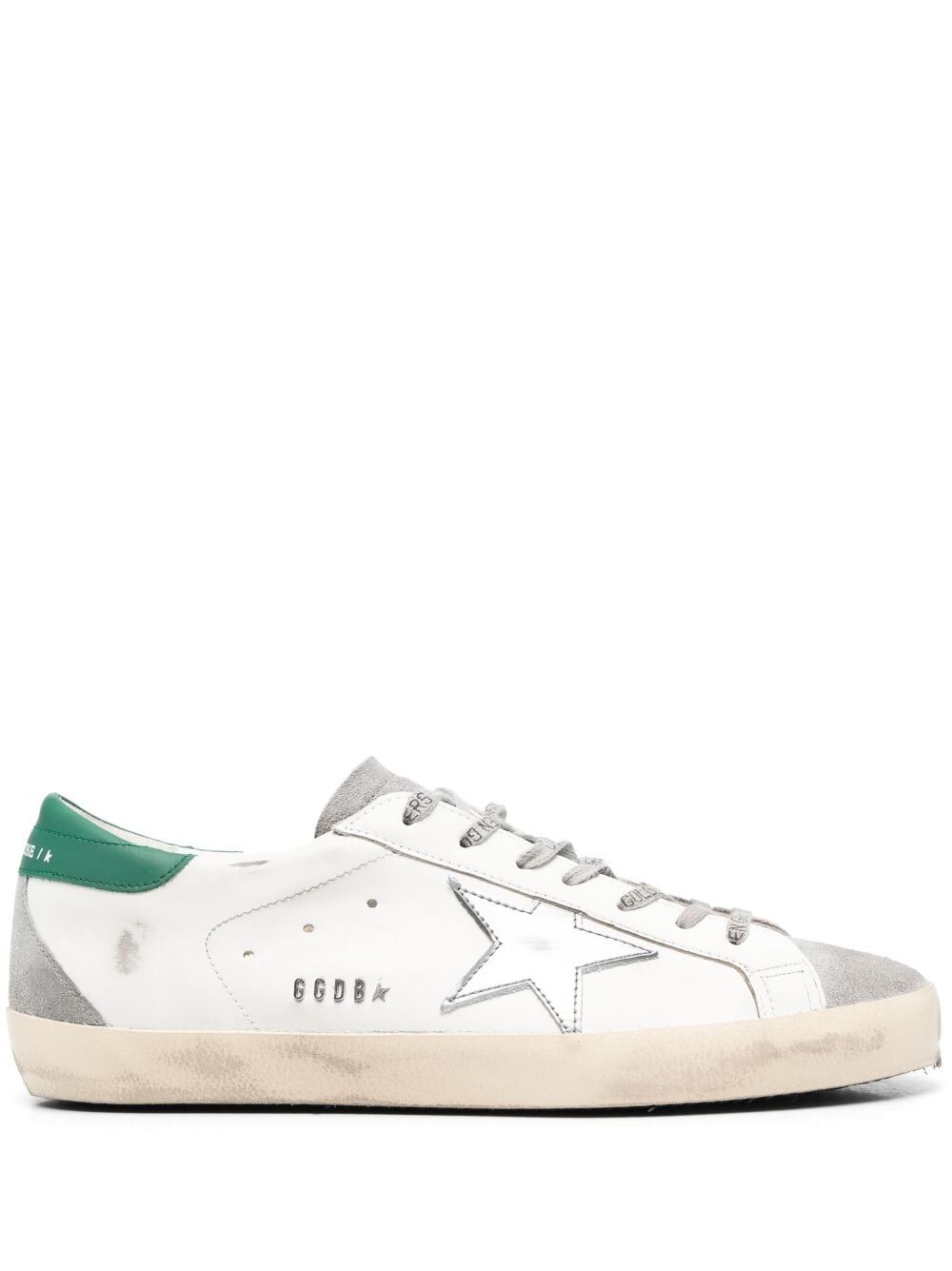 GOLDEN GOOSE Suede and Leather Sneakers with Laminated Star and Metal Accents