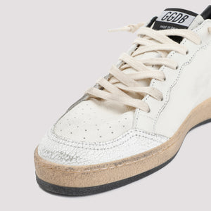 GOLDEN GOOSE Men's White Leather Low Top Trainers with Vintage Effect