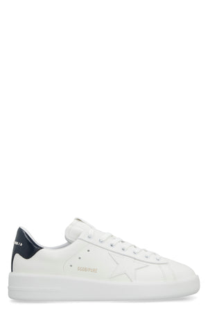 GOLDEN GOOSE Men's White Leather Sneakers with Iconic Star Patch and Contrasting Heel Insert