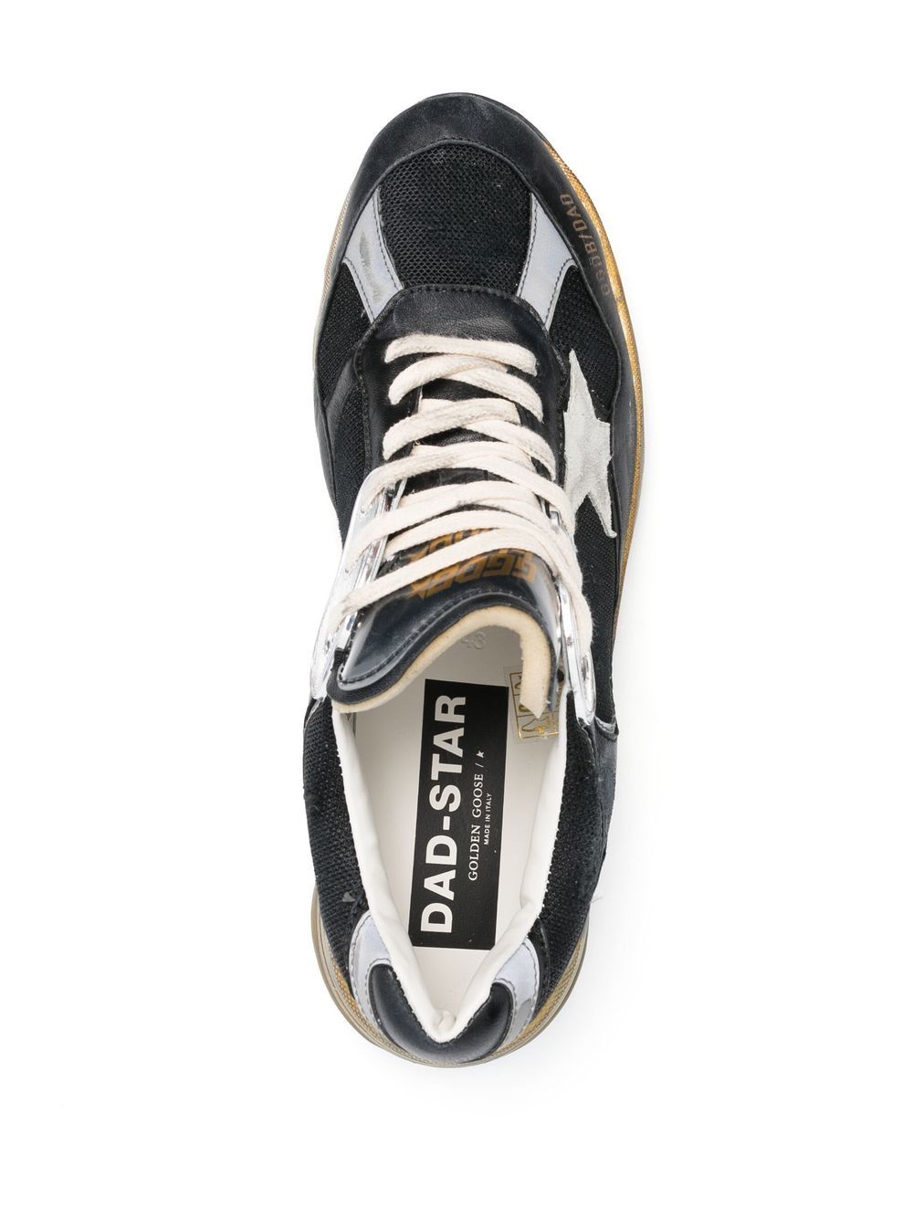 GOLDEN GOOSE Men's Black and Silver Low Top Sneakers - SS24 Collection