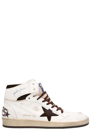 GOLDEN GOOSE High Sky-Star White/Beige/Chocolate Trainer for Men - FW23