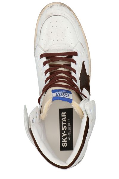 GOLDEN GOOSE High Sky-Star White/Beige/Chocolate Trainer for Men - FW23